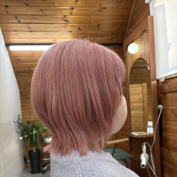 ショートウルフ×ペールピンク|DEPT武蔵浦和