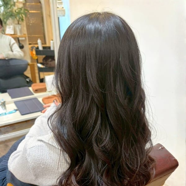 ロングレイヤー グレージュ 30代 巻き髪  髪質改善 艶髪|hair salon Rich 横須賀中央店