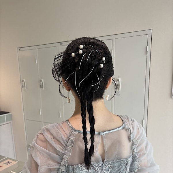 個性派お呼ばれヘアセット/編み下ろし/カチモリ/ヘアアレンジ