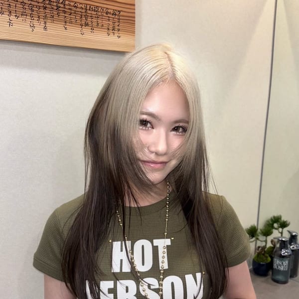 ルーツカラー　デザインカラー　ケアブリーチカラー　姫レイヤー|Null 原宿店 デザインカラー/ダブルカラー