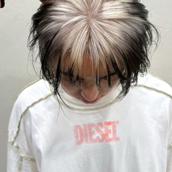 ルーツカラー　デザインカラー　ケアブリーチカラー　姫レイヤー|Null 原宿店 デザインカラー/ダブルカラー