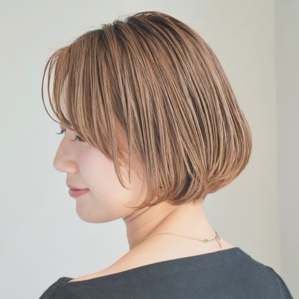 ショート・ボブ/丸顔/前髪あり/絶壁解消/40代/50代/|INCEPTION  GINZA 銀座