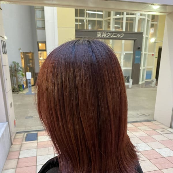 20代人気！ピンクボルドーカラー|半個室型美容室 Sourire 小倉店