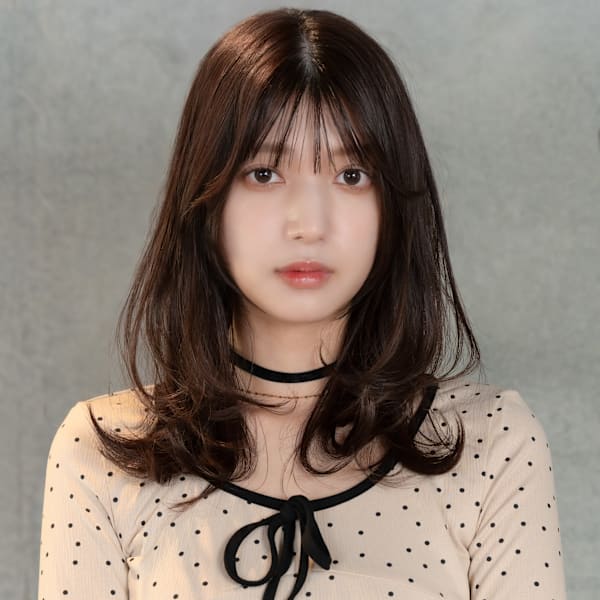 20代・30代_小顔見せレイヤーセミディ|AUBE HAIR veil 谷山店 【オーブ ヘアー ベール】