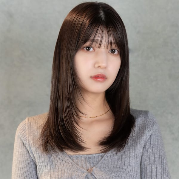 20代・30代_顔周りレイヤーセミディ|AUBE HAIR veil 谷山店 【オーブ ヘアー ベール】