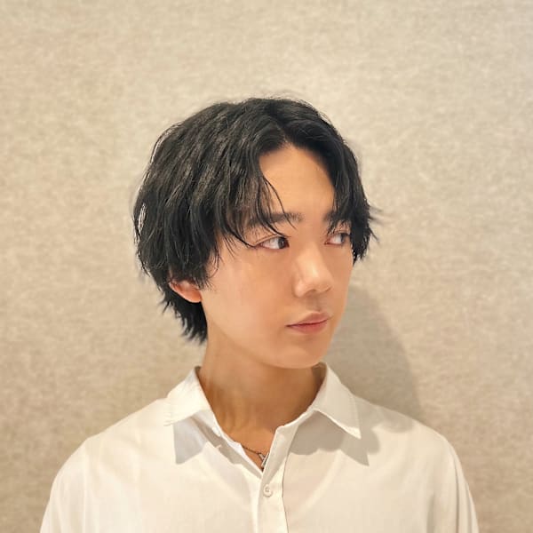 マッシュ×センターパート