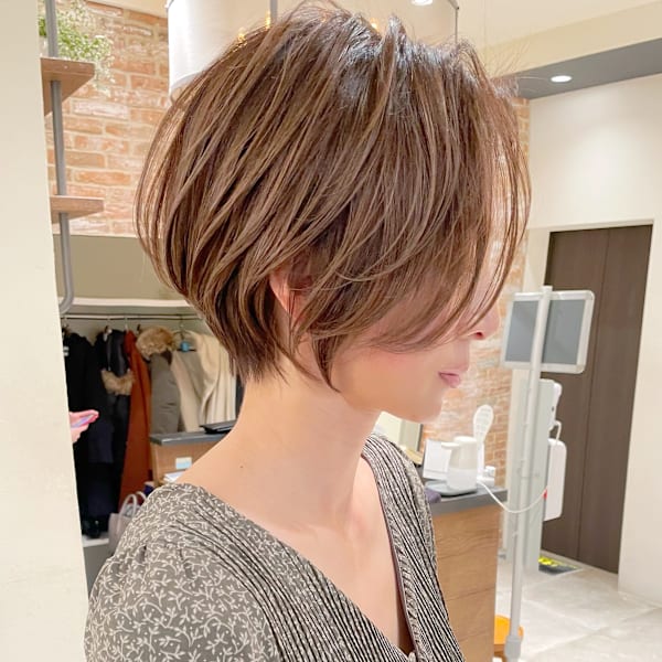 40代50代60代 ショート白髪ぼかし絶壁解消似合わせ　安