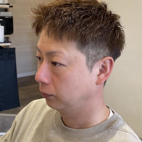 メンズアップバングショート