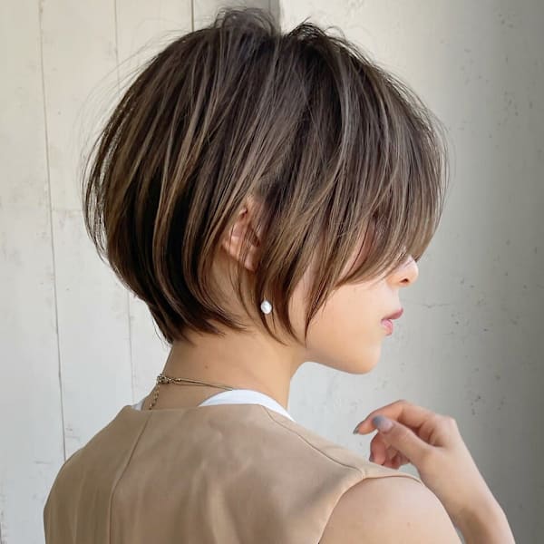 40代50代60代 ショート白髪ぼかし絶壁解消似合わせ 安