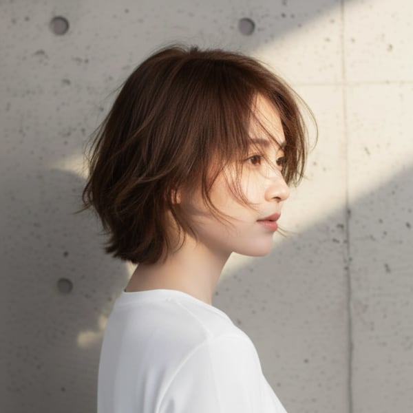大人ショート ソフトウルフ ナチュラル