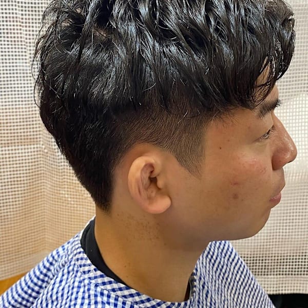 2ブロショートパーマ 刈り上げショート