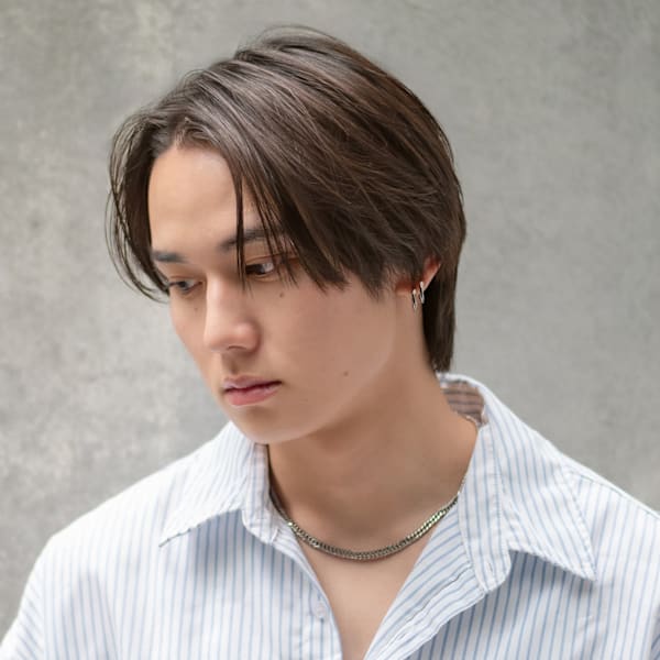 メンズヘア_センターパートタイトショート