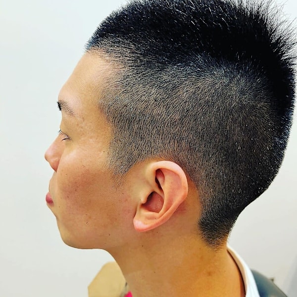 王道ソフモヒスタイル×アッシュブラック×30代/40代