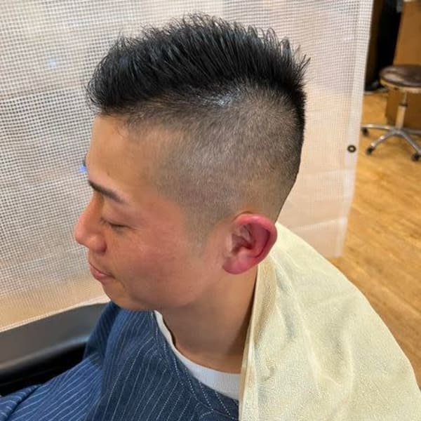 0.3リスキンフェードの震災刈り！×アッシュブラック×30代