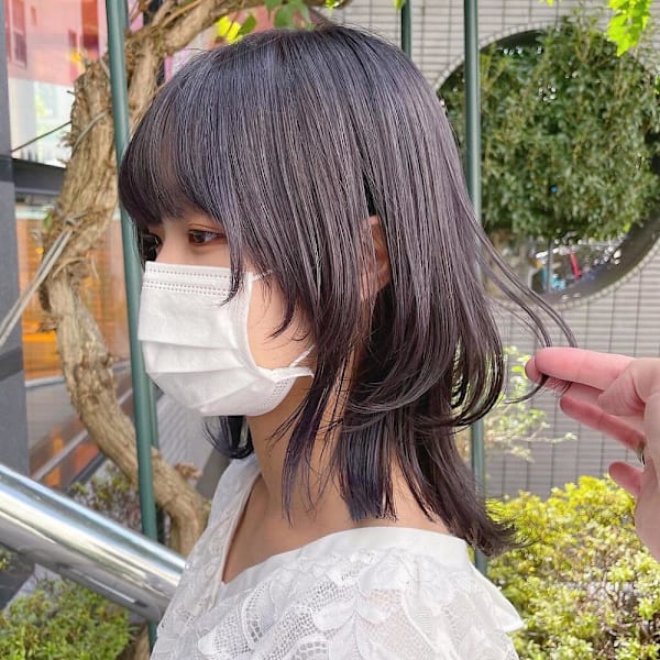 シャギーウルフ/ミディアムレイヤー/ダークアッシュ|Cyntia by artina 渋谷店