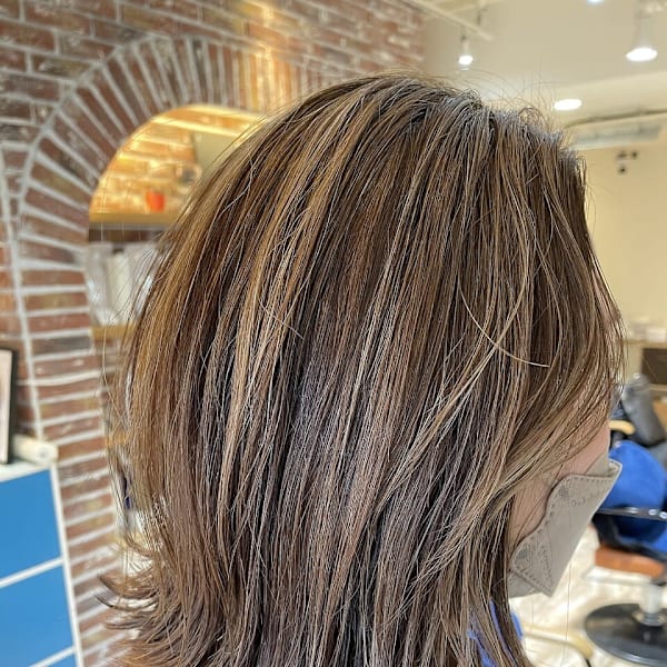 ハイライトカラー/白髪ぼかし/外ハネ/下赤塚|Sepiage sept