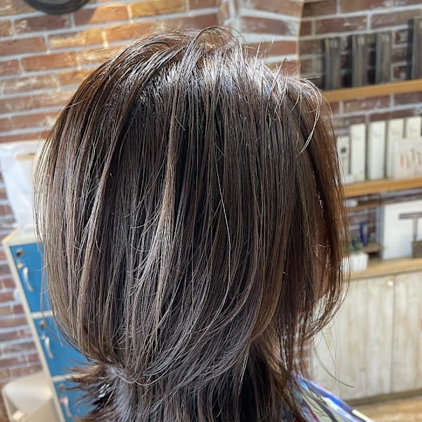 シークレットハイライト/アッシュベージュ/外ハネ/下赤塚|Sepiage sept