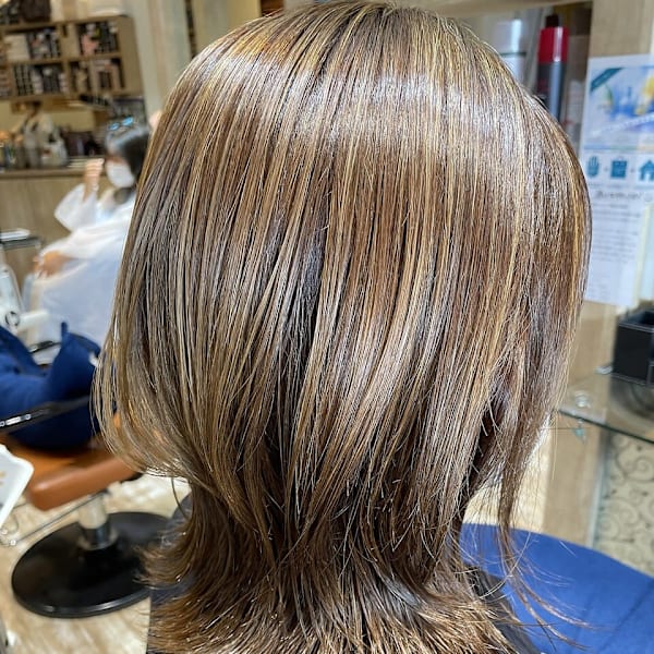 シークレットハイライト/白髪ぼかし/外ハネ/下赤塚|Sepiage sept