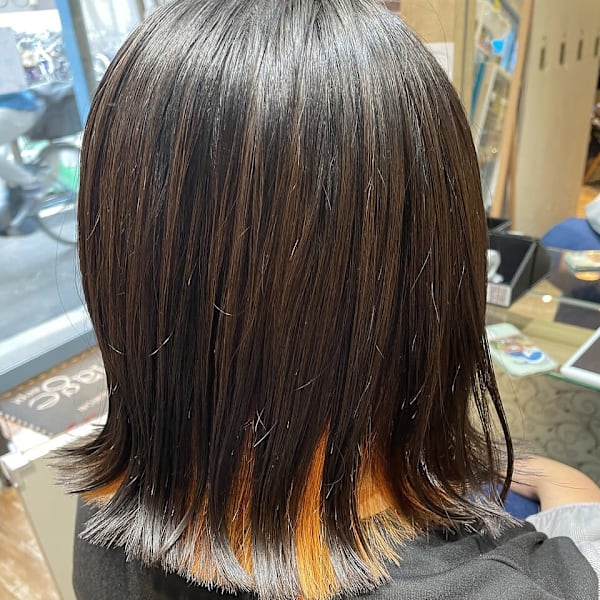 インナーカラー/オレンジ/外ハネ|Sepiage sept