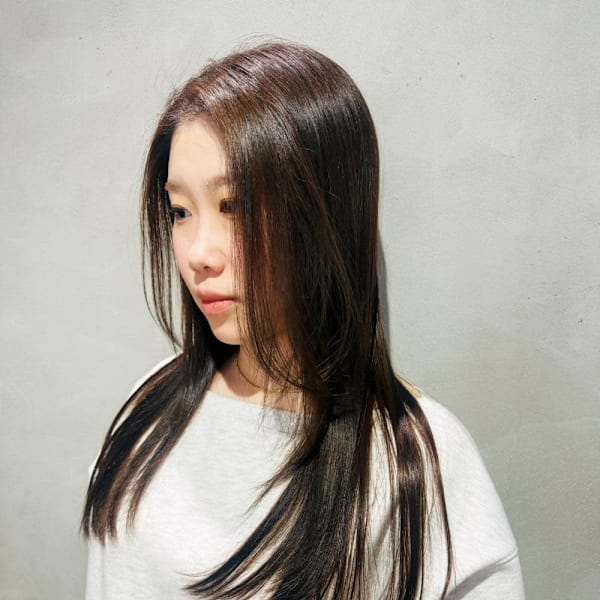 顔周りレイヤー/髪質改善カラー/ヘーゼルベージュ|ungu GALLERY