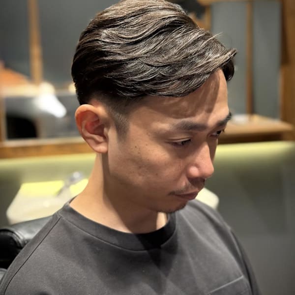 【理容室】メンズ　シチサン　毛流れ