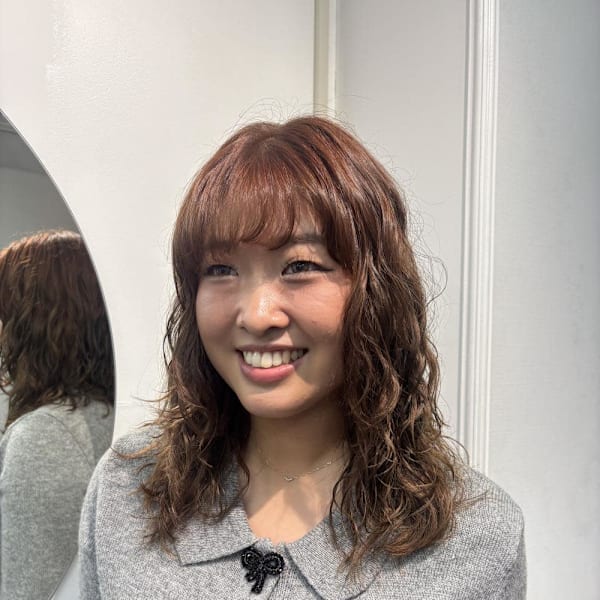 クリームパーマ/パーマアレンジ/ウェーブヘア/ベージュカラー