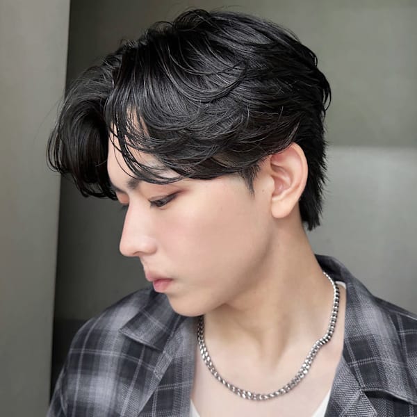 ブルーブラックサーフカールセンターパート_ba558681|IT by ALBUM 藤沢店【アイティー バイ アルバム】