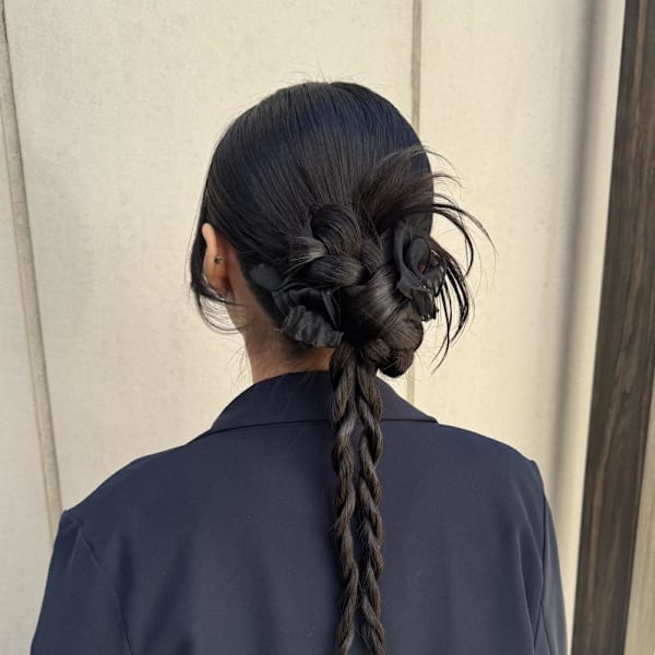 タイトカチモリ×編みおろしヘア