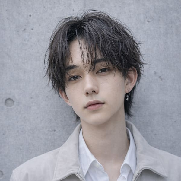 束感黒髪ナチュラル人気流行フェザーパーマ韓国風