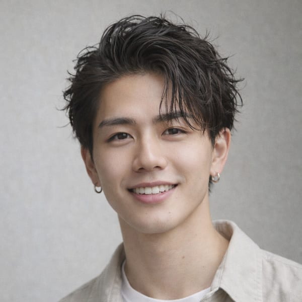 束感黒髪ナチュラル人気流行フェザーパーマ韓国風