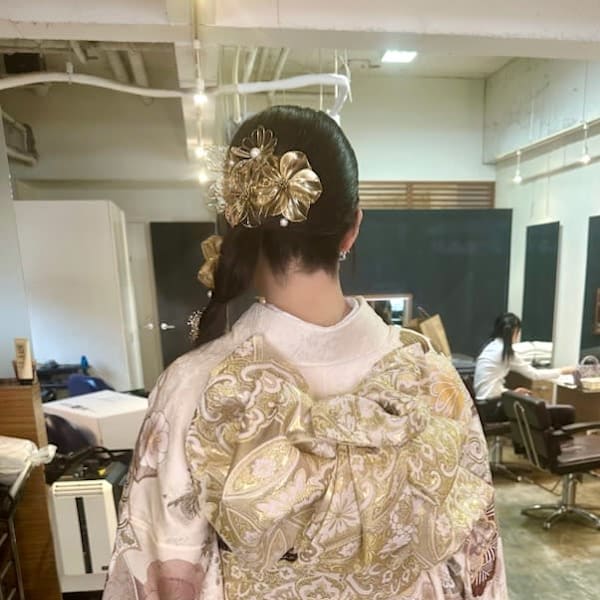 和装　成人式　左編みおろしダウンスタイル！