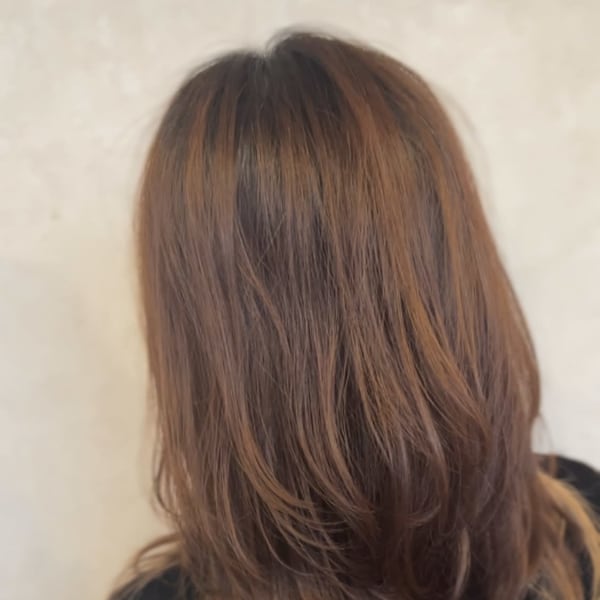 ハイレイヤーコテ巻き風パーマ