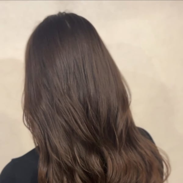 ロングレイヤーコテ巻き風パーマ