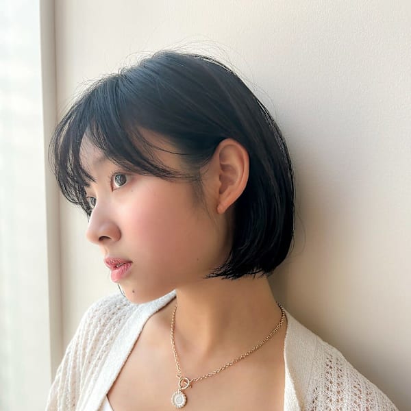 色っぽヘア韓国ボブ/ショートボブ/レイヤーカット/暗髪