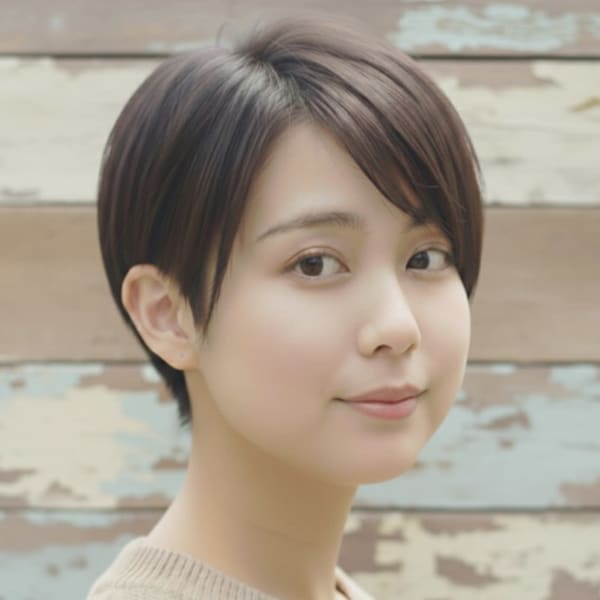 大人ショート　ソフトツーブロック　小顔