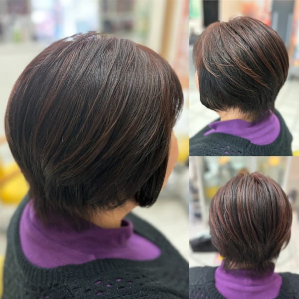 大人カラー/白髪ぼかし/ショート/ショートボブ/40代〜|美容室KISEI 幸町店