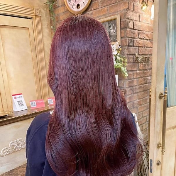 韓国巻き/ボルドーカラー/ワインレッド/|Cyntia by artina 渋谷店