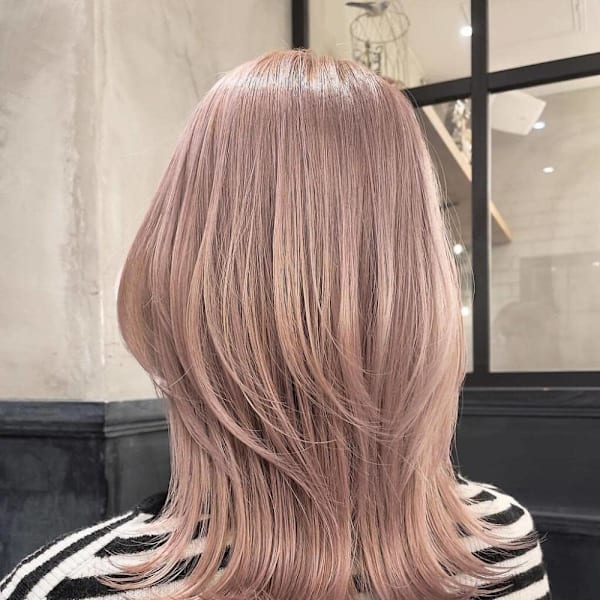 シャギーウルフ/シャンパンベージュ/ハッシュカット|Cyntia by artina 渋谷店