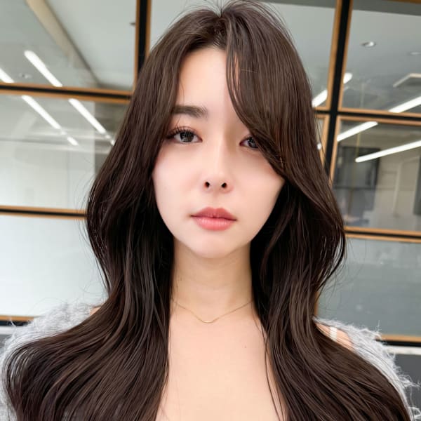 韓国美髪レイヤーロングくびれワンカールハッシュカットレイヤー
