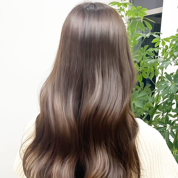 髪質改善カラーふんわりカールヘルシースタイルショコラアッシュ