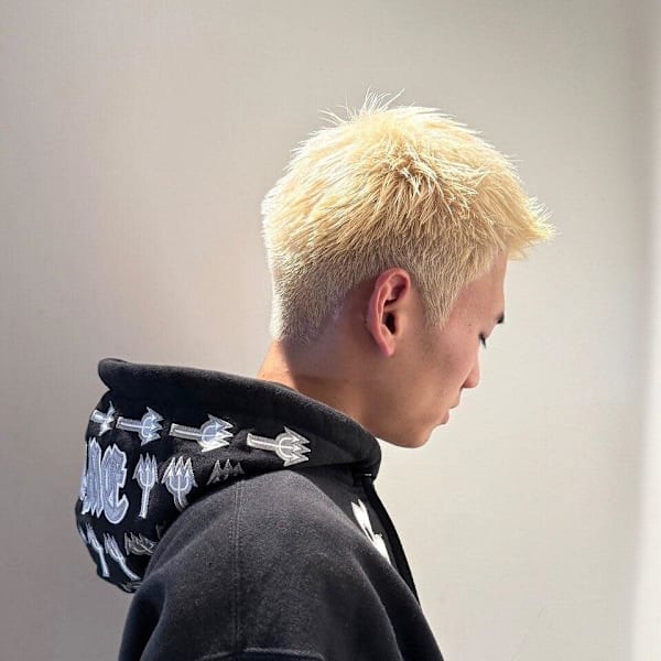 抜きっぱなしblond / spiky short cut