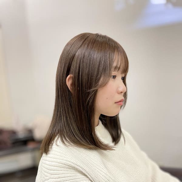 透明感ブラウン×小顔レイヤーミディ|TERRAS of belle