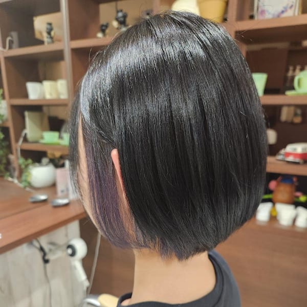 インナーカラー/暗髪×パープル