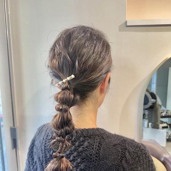 編みおろし×お呼ばれヘア