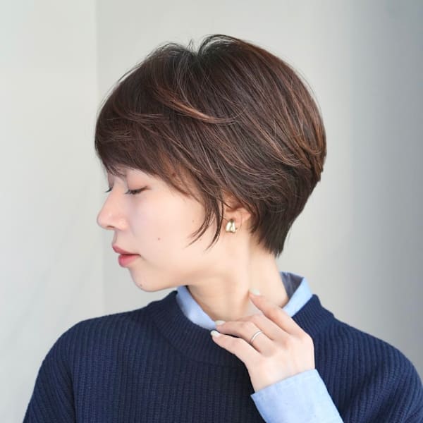 ショート・ボブ/丸顔/前髪あり/絶壁解消/40代/50代/|INCEPTION  GINZA 銀座