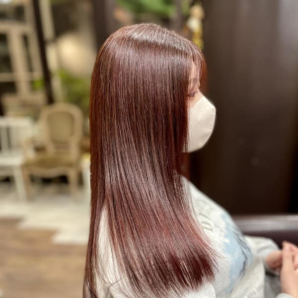 上品ツヤ感◎ 透明感ピンクブラウンストレート|TERRAS of belle