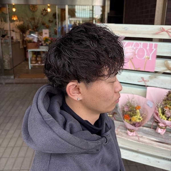 メンズ無造作ツイストスパイラルパーマ