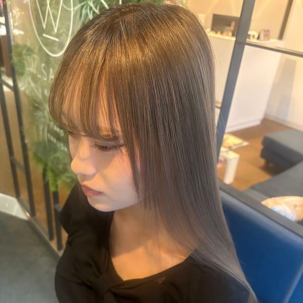 【W_SALON 河原町】透明感抜群グレー/艶カラー