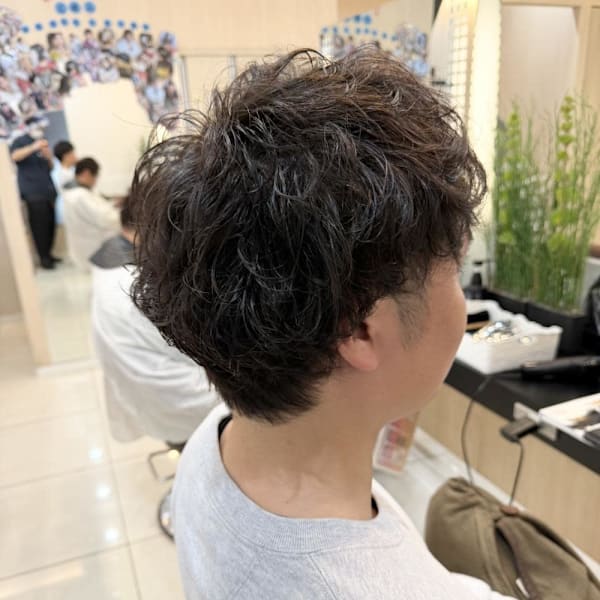 メンズゆるウェーブツイストスパイラルパーマツーブロック|K:R鶴川