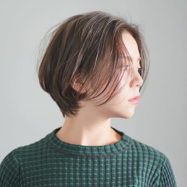 前下がりショート・ボブ/絶壁解消/前髪あり/40代/30代